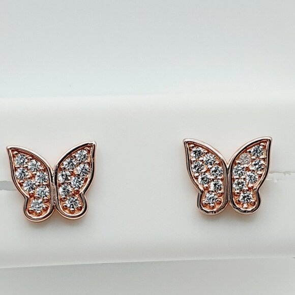 "14K Rose Gold Plated 925 Sterling Silver Earrings for Women/Girls, US44013 - Picture 7 of 11